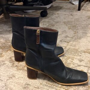 ALOHAS Black Leather Heeled Boots